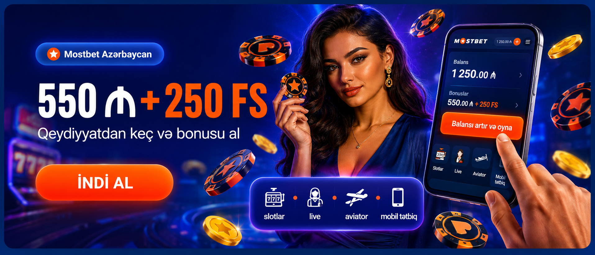 Промо-баннер Mostbet для региона Азербайджан